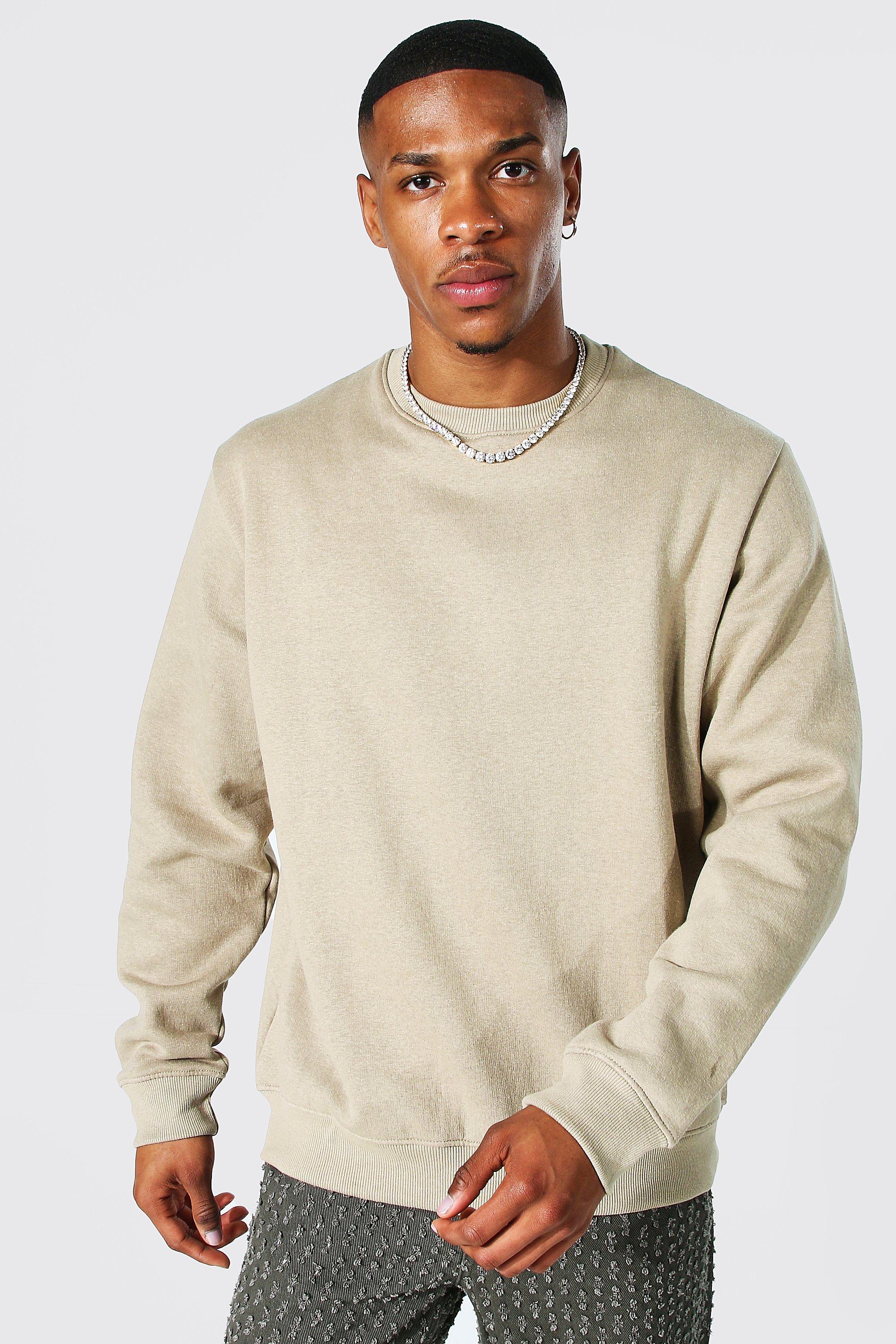 Basic Crew Neck Sweatshirt | boohooMAN USA